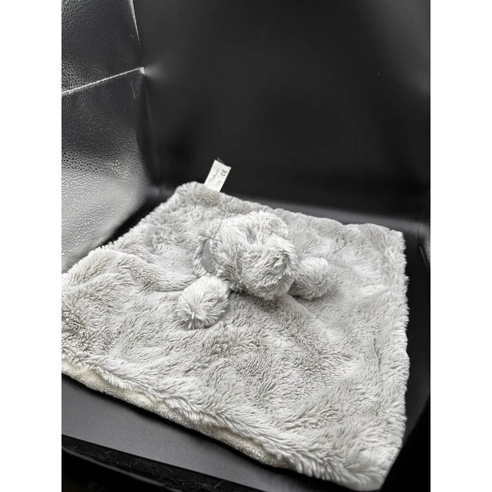 Kellytoy Elephant Security Blanket Grey Plush Baby Lovey Rattle‎ Toy Embroider-2